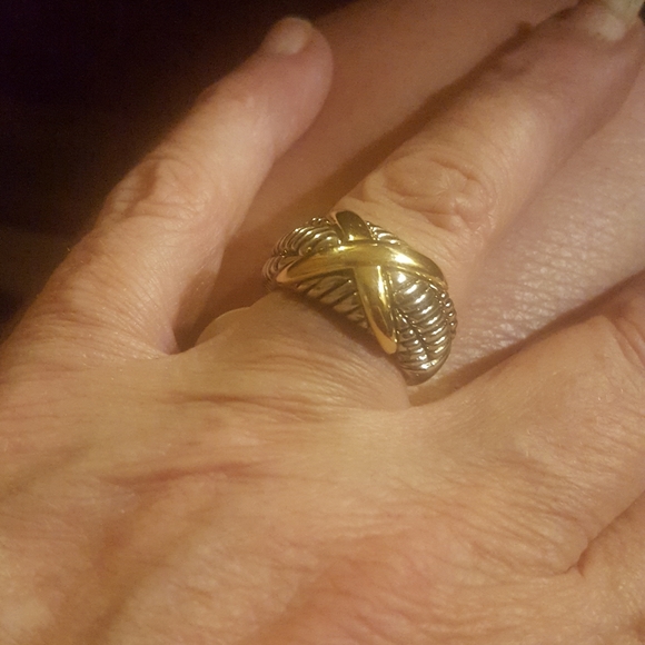 Braided X  Crossover Tapered Band Ring NEW DESIGNER 🧑‍🎨 INSPIRED 🧑‍🎨 crisscross - Picture 6 of 16